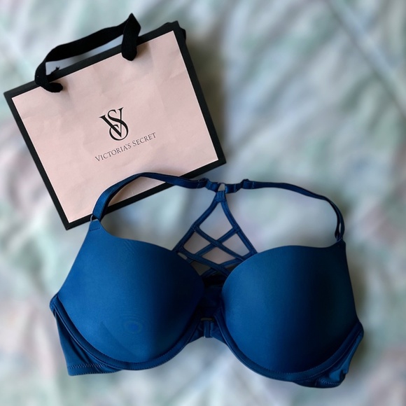 NWOT Victoria's Secret Racerback Bra, Blue 36C - Picture 1 of 11